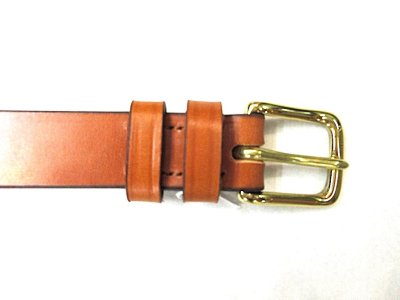 画像2:  Hardy&Cleverley     28mmSTIRRUPレザーベルト　     Lt Havana/Brass　