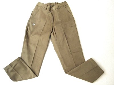 画像1: Au Vrai Chic Britain   STRAIT PANTS Brisbane moss keats twill  FAWN