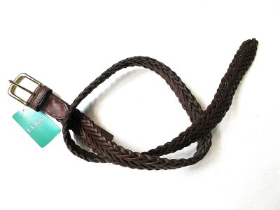 画像1: L.L.Bean Men's Essential Braided Leather Belt Dk.BROWN