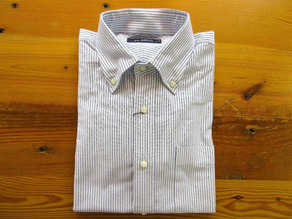 画像1: Pt.Alfred  　L/S BDシャツ　キャンディストライプ　　　ホワイト×ネイビー (1)