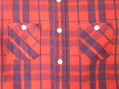 画像3: GOOD ON  フランネルチェックスウェット シャツジャケット     SCARLET