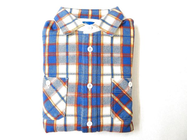 画像1: GOOD ON  フランネルチェックスウェット シャツジャケット     CREM (1)