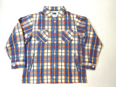 画像1: GOOD ON  フランネルチェックスウェット シャツジャケット     CREM