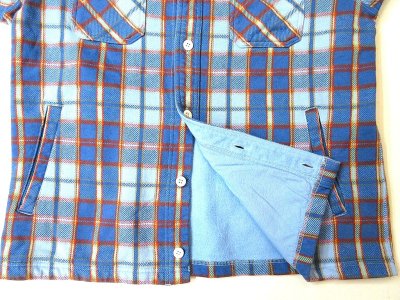 画像2: GOOD ON  フランネルチェックスウェット シャツジャケット     HAZE BLUE