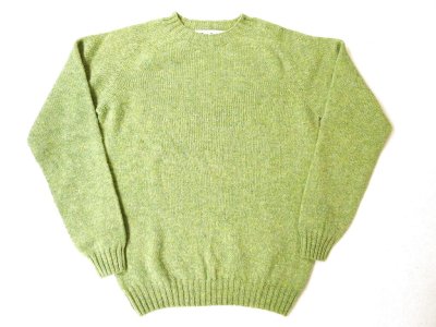 画像1: HARLEY OF SCOTLAND   PURE NEW WOOL クルーネックセーター  サイズ42以上   AVOCADO