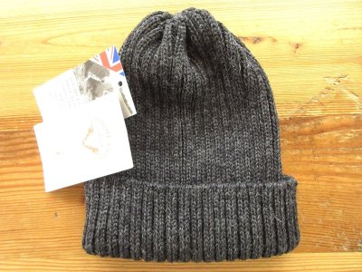 画像1: ハイランド2000 ブリティッシュウール ショートレングス ワッチキャップ CHARCOAL