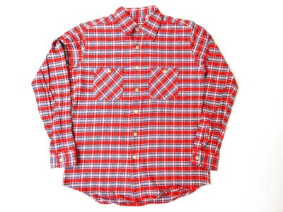画像1: CAMCO L/S ダブルフェイス フランネルシャツ レッド