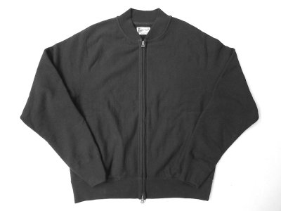 画像1: FELCO CLASSIC FIT 16oz TERRY ZIP BASEBALL NECK W/SLASH POCKET BLACK