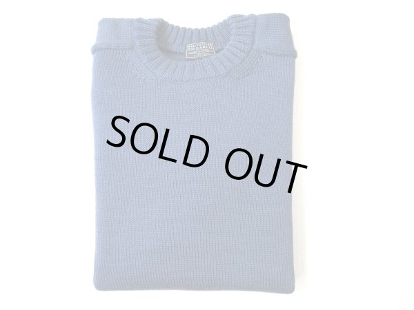 画像1: MANIFATTURA CECCARELLI         CREW NECK GUERNSEY SWEATER　　   MID BLUE (1)