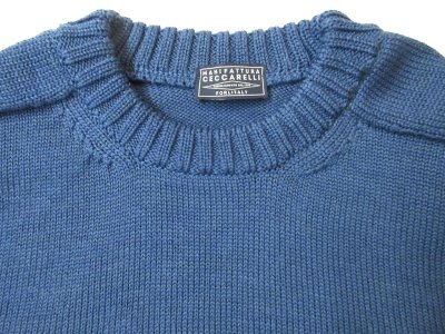 画像2: MANIFATTURA CECCARELLI CREW NECK GUERNSEY SWEATER MID BLUE