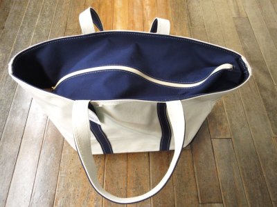 画像1: L.L.Bean ZIP TOP BOAT AND TOTE Large Blue
