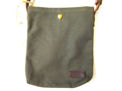 画像1: HERITAGE LEATHER　   　CANVAS SACOCHE BAG W/LEATHER STRAP　　　OLIVE