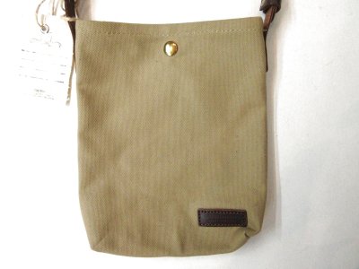 画像1: HERITAGE LEATHER　   　CANVAS SACOCHE BAG W/LEATHER STRAP　　　KHAKI