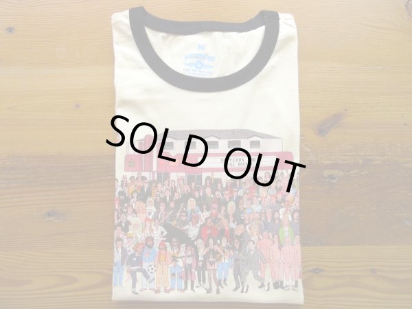 画像1: BLUESCENTRIC    半袖プリントリンガーTシャツ　　The Roxy LA  Waldo       　Natural (1)