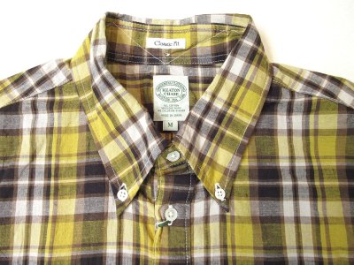 画像2: KEATON CHASE    S/S CLASSIC FIT PULLOVER BD SHIRT   COTTON/LINEN/RAMIE      YELLOW