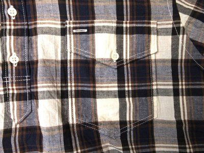 画像3: KEATON CHASE S/S CLASSIC FIT PULLOVER BD SHIRT COTTON/LINEN/RAMIE WHITE/NAVY