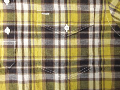 画像3: KEATON CHASE    S/S CLASSIC FIT PULLOVER BD SHIRT   COTTON/LINEN/RAMIE      YELLOW