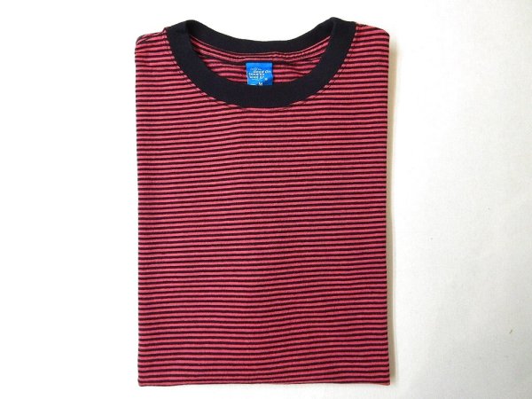 画像1: Good On  SS ミニストライプ　クルーTシャツ　　FLAMINGO (1)