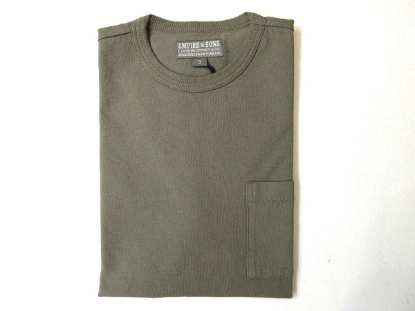 画像1: EMPIRE & SONS   S/S POCKET TEE        US AMERICAN  DRY JERSEY       ARMY GREEN (1)