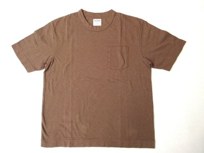 画像1: Come and Go   半袖バインダーネック ポケットTシャツ　　　ブラウン