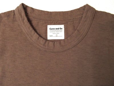 画像2: Come and Go   半袖バインダーネック ポケットTシャツ　　　ブラウン