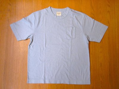 画像1: Come and Go   半袖バインダーネック ポケットTシャツ　　　サックス