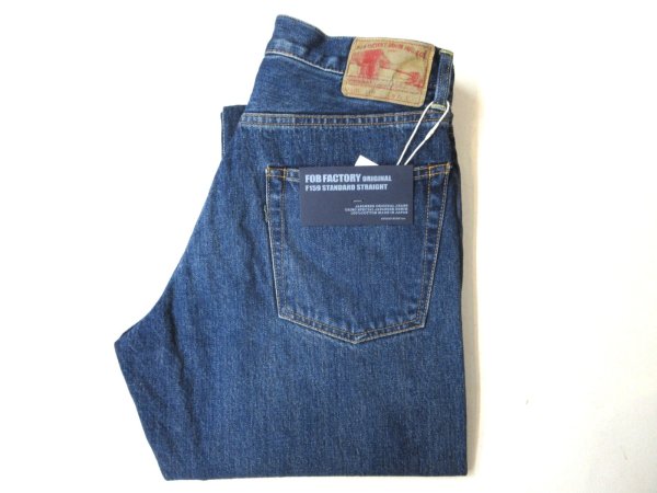 画像1: FOB FACTORY  F159 セルビッチ ストレート5Pジーンズ       　BLUE USED WASH (1)