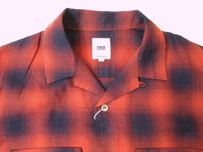 画像3: FOB FACTORY F3519 CHCK OPEN COLLAR SHIRT RED