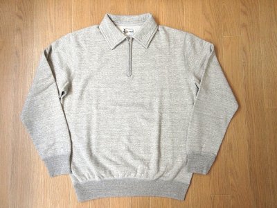 画像1: FELCO 10oz LT WEIGHT TERRY HALF ZIP SWEAT TWISTED GREY