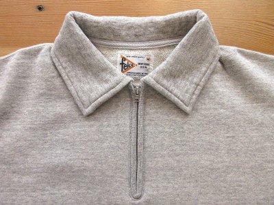 画像2: FELCO 10oz LT WEIGHT TERRY HALF ZIP SWEAT TWISTED GREY