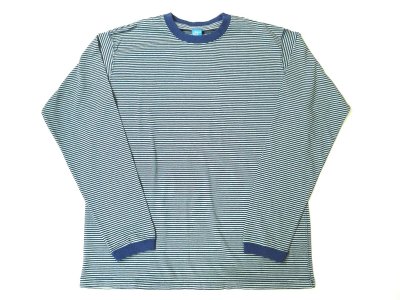 画像1: Good On LSミニストライプ クルーTシャツ NAVY×G.GRN