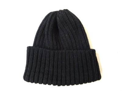 画像1: ハイランド2000 アルパカ/ブリティッシュウール 2×1ワッチキャップ ショートレングス ブラック