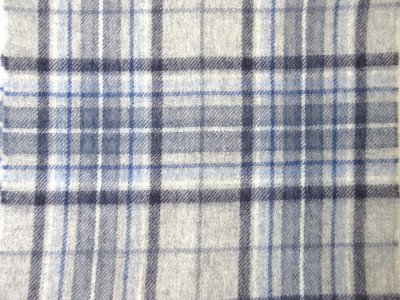 画像2: HIL TOP Lambs wool Scarf ライトグレー×ネイビー