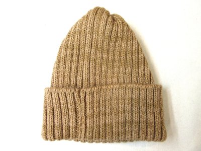 画像1: ハイランド2000 アルパカ/ブリティッシュウール 2×1ワッチキャップ ショートレングス キャメル