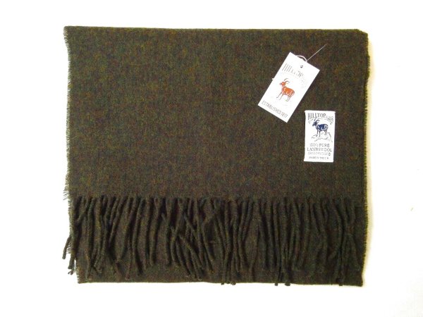画像1: HIL TOP   Lambs wool  Scarf     　　　     SOLID ダークグリーン (1)