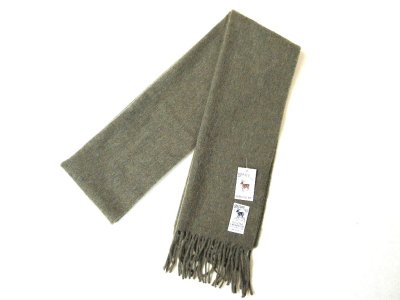 画像1: HIL TOP   Lambs wool  Scarf     　　　     SOLID オリーブ