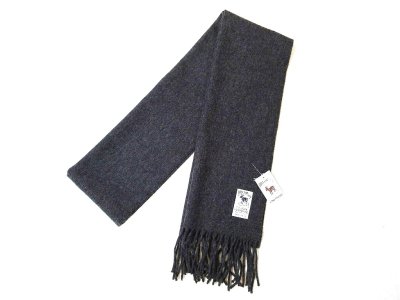 画像1: HIL TOP Lambs wool Scarf SOLID チャコールグレー
