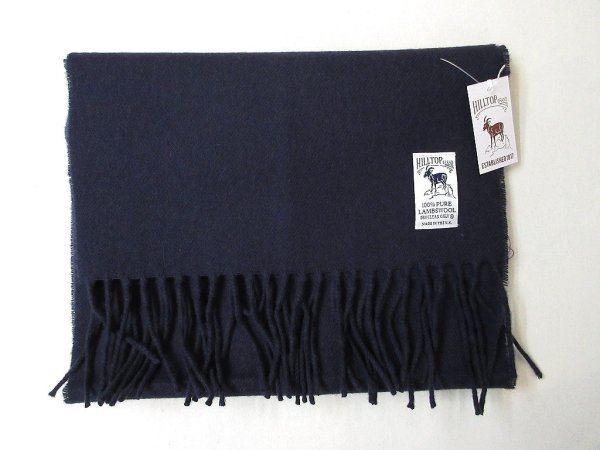 画像1: HIL TOP   Lambs wool  Scarf     　　　     SOLID ネイビー (1)