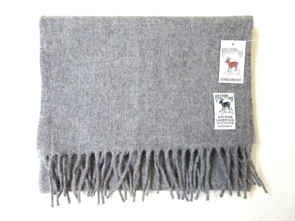 画像1: HIL TOP   Lambs wool  Scarf     　　　     SOLID ライトグレー (1)