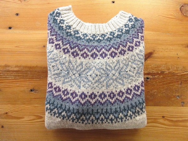 画像1: James Charlotte     FAIRISLE  YOKE セーター　　LT.GREY (1)