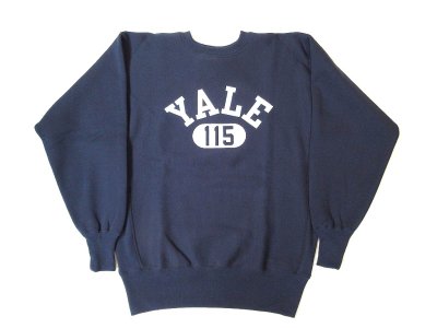 画像1: CHAMPION   REVERSE WEAVE　TRUE TO ARCHIVES クルースウェット 　YALE (ネイビー×ホワイト)