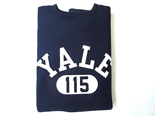 画像1: CHAMPION   REVERSE WEAVE　TRUE TO ARCHIVES クルースウェット 　YALE (ネイビー×ホワイト) (1)