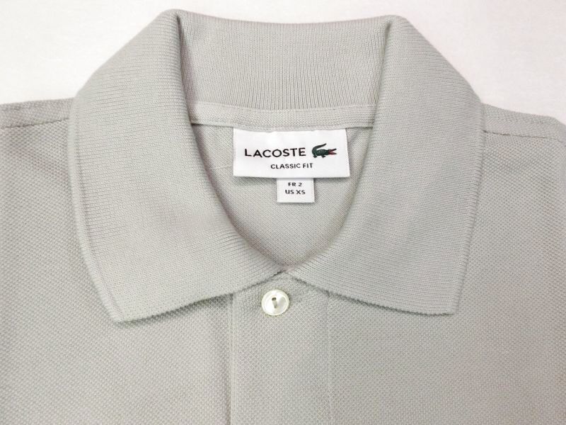 ラコステ L１２１２半袖ポロシャツ gris-poy(ライトグレー 